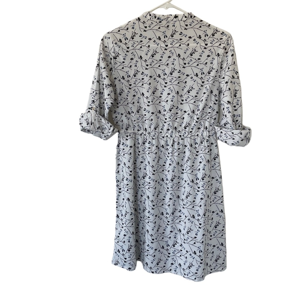 ⭐ Hey! Dragonfly Print Cuffed Half-Sleeve Dress - Picture 6 of 7